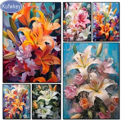 Colorful Fresh Flowers, DIY Diamond Mosaic Painting, Full Diamond Embroidery Cross Stitch, Home Decor, New, Amazing Lilies, 2025