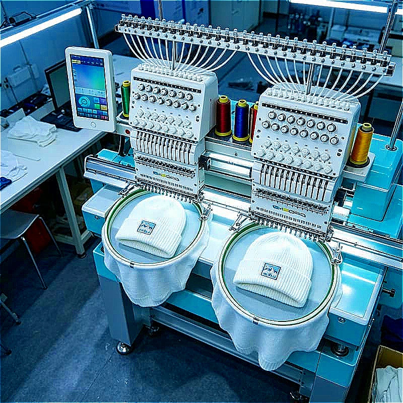 sale 12 Needle Computerized Embroidery Machine 1200 RPM With 7 Inch Touch Screen For Hat Cap T Shirt Denim Leather Customized