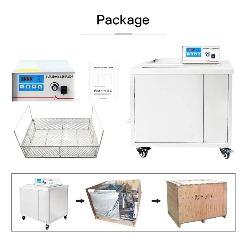 Ultrasonic cleaning machines 61L, 88L, 135L, 175L, 264L, 360L large capacity and high-power ultrasonic oil and rust removal