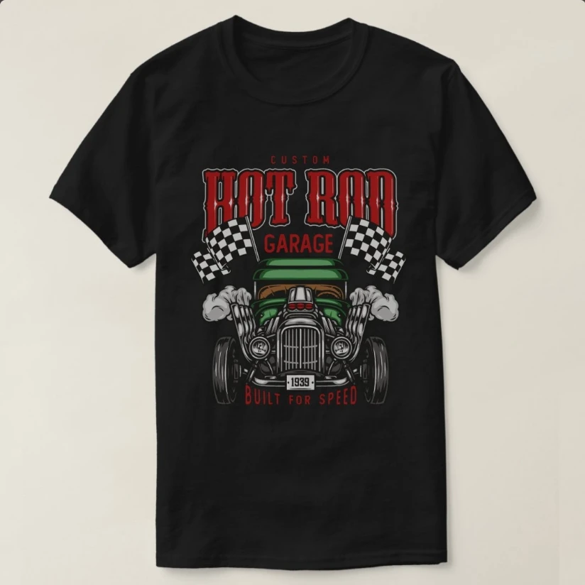 

Built for Speed - Custom Hot Rod Garage T-Shirt 100% Cotton O-Neck Short Sleeve Summer Casual Mens T-shirt Streetwear