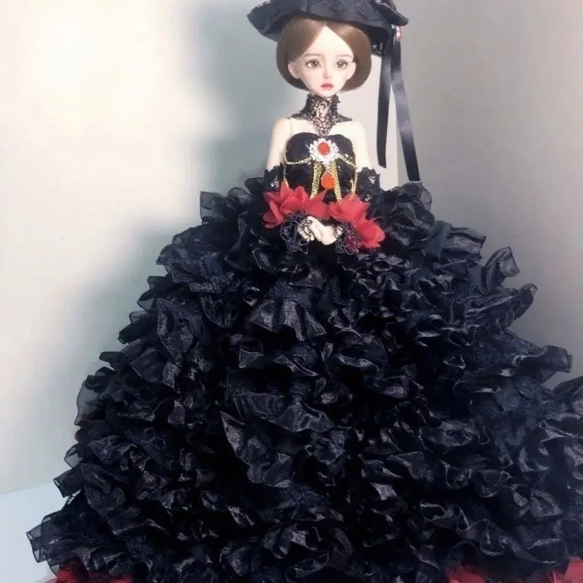 Roupas de boneca estilo escuro 1/3 1/4 1/6 saia BJD, vestido estilo lolita vestido retrô de halloween