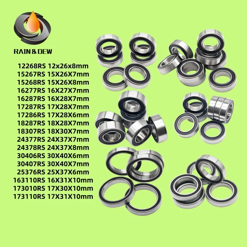 

4PCS 17287RS 17X28X7mm Rubber Seals (2RS) 12268RS 15268RS 16277RS 163110RS 24377RS Bicycle Hub Bearing GCr15 Steel