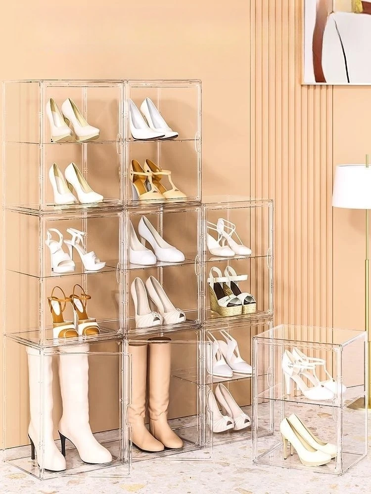 Boot Storage Shoe Box Long Martin Boots Storage Rack Acrylic Transparent Superposition Display Rack Shoe Organizer And Storage