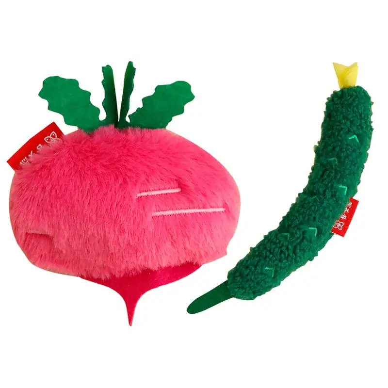 Stuffed Chew Toys For Cats Carrot Cucumber Stuffed Catnip Toys Chew Toys Soft Pet Supplies Interactive Crinkle Cat Toys For