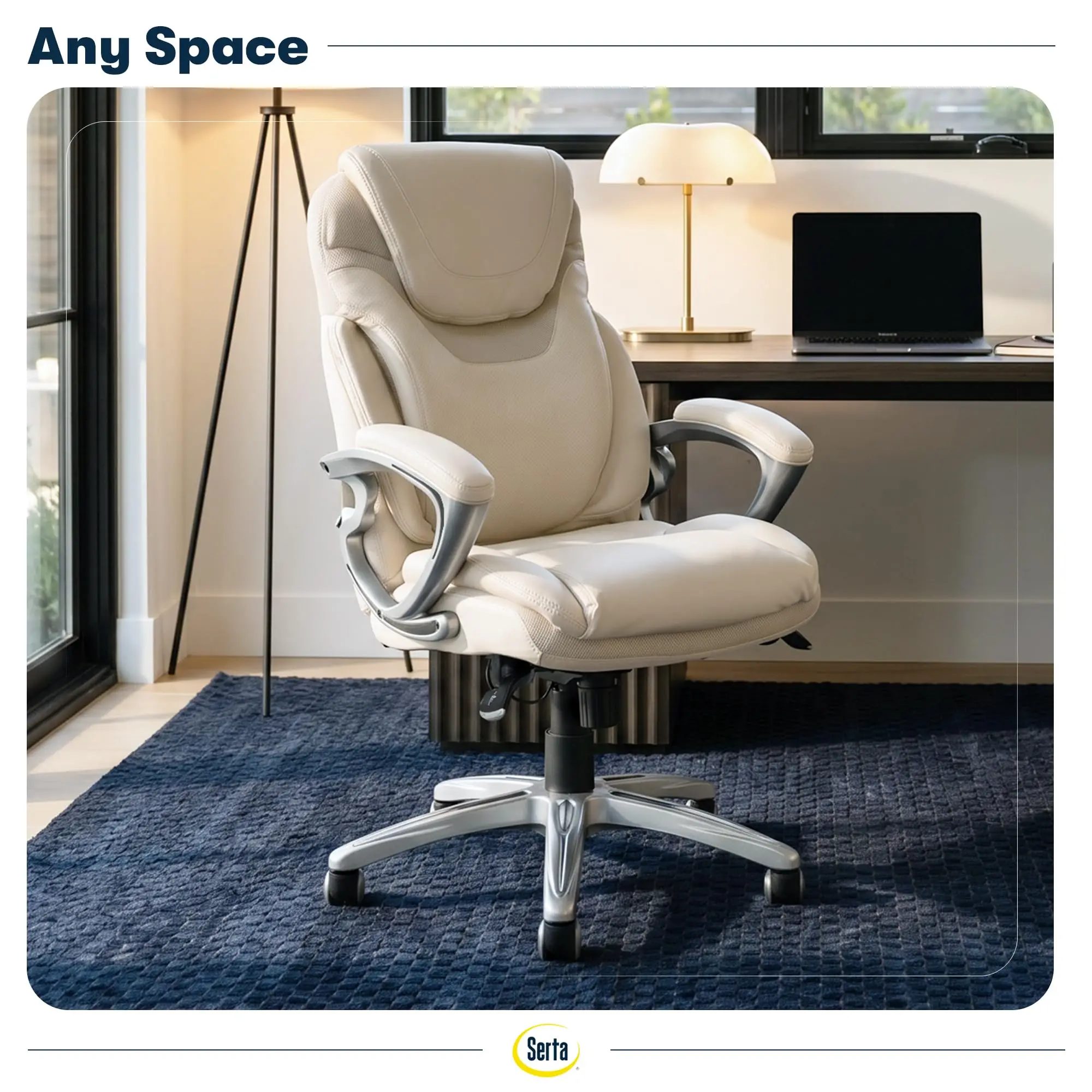 Bryce Executive Office Chair - Ergonomic Computer DeskChair with Lumbar Technology - Adjustable Height - Memory Foam