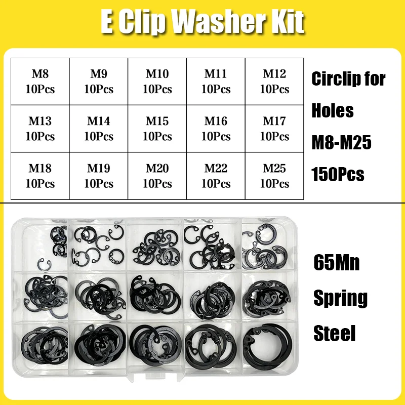 C-Typ Interne Sicherungsringe für Löcher aus Edelstahl und Kohlenstoffstahl, E-Ringe, Schnappverschluss-Sicherungsclips M1.5-M48, Sicherungsring-Set für Wellen – Detail 22