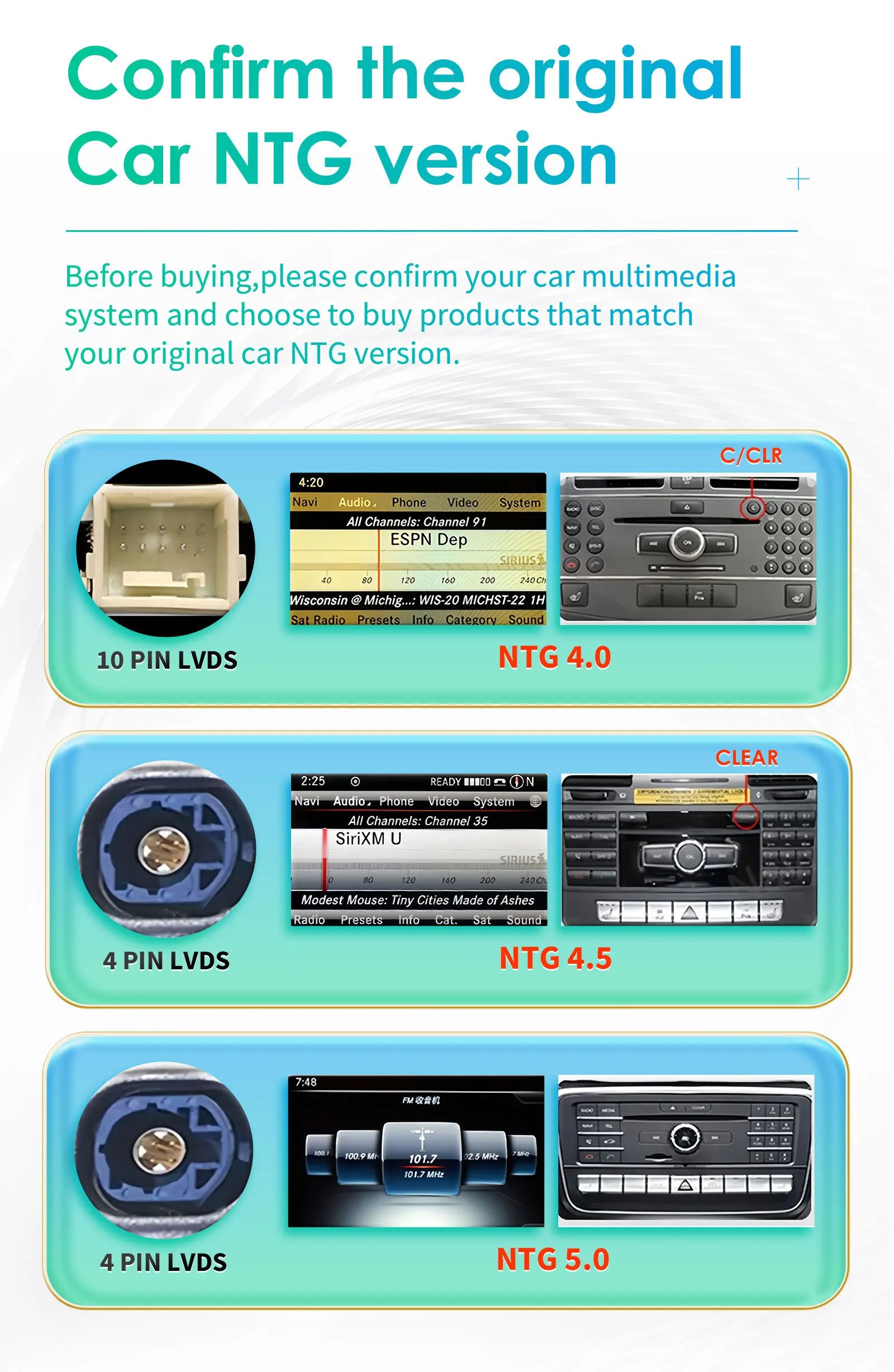 10,25" Hizpo Android Autoradio für Mercedes Benz W204 S204 2008 - 2010 C-Klasse NTG4.0 Intelligentes System RDS DSP GPS AUX CarPlay – Detail 4