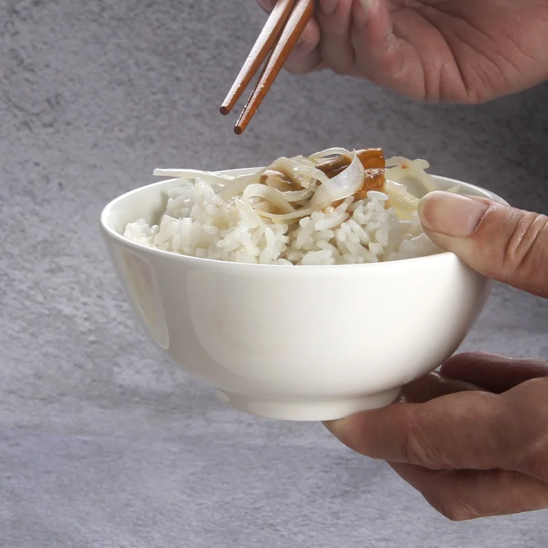 

White Porcelain Small Bowl Cerc New Bone China Rice Bowl Practical Home Use LogoA Design 5 Inch Bowl Fre Sle
