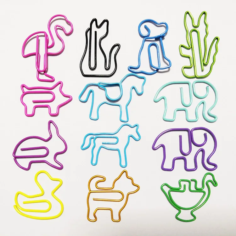 Updating 30 Different Shape Paper Clips Metal Multi-style Dog Rabbit House Paper Clip Bookmark Metal Creative Office Stationery