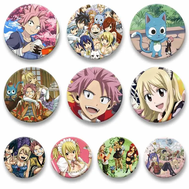 

Fairy Tail Cartoon Soft Button Pins Cute Anime Character Brooch for Bag Shoes Jacket Cosplay Badges Accessories Jewelry Gifts