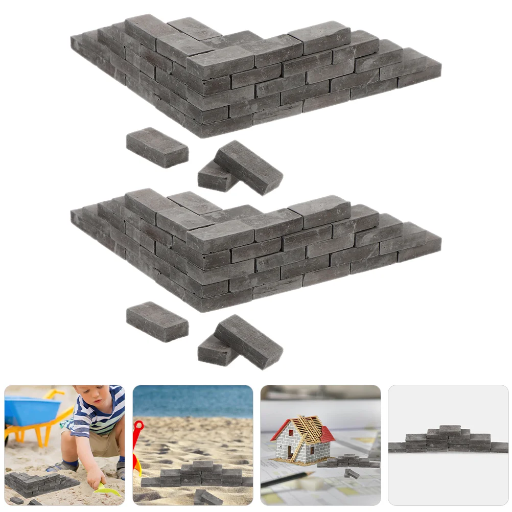 100 Pcs Micro Landscape Bricks Dollhouse Accessories Sand Table Building Blocks Red Mini Clay