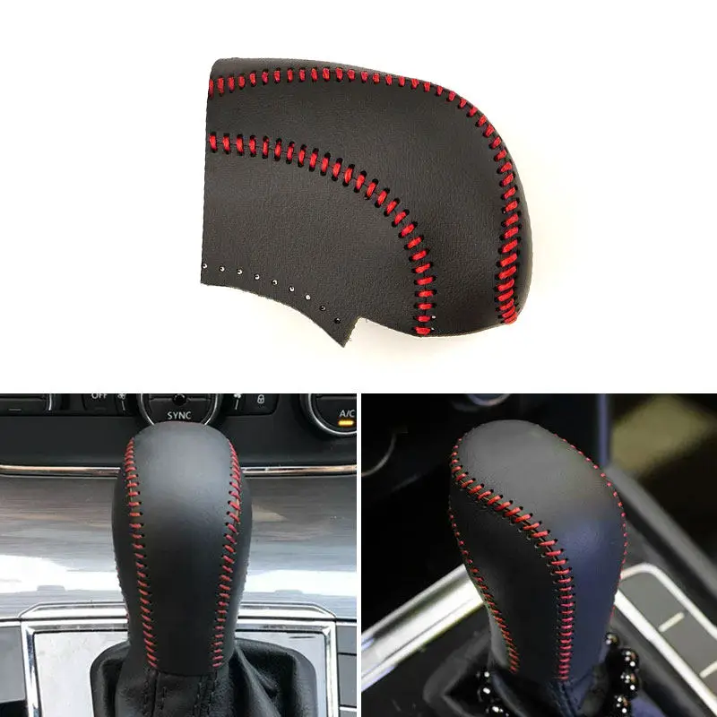 Car Gear Shift Knob Microfiber Leather Cover Inner Accessories Trim For VW Polo 6R 6C Tiguan MK2 Golf 6 7 MK6 MK7 Passat B7 B8