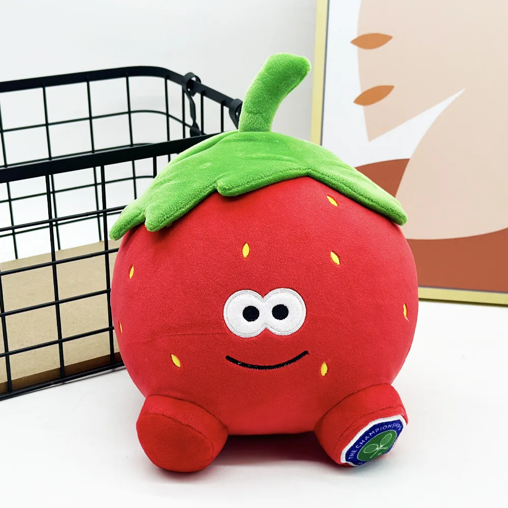 

New 2025 Wimbledons Strawberry Plush Doll Funny Strawberry Sitting Posture Stuffed Pillow Collection Toy For Kid Birthday Gifts