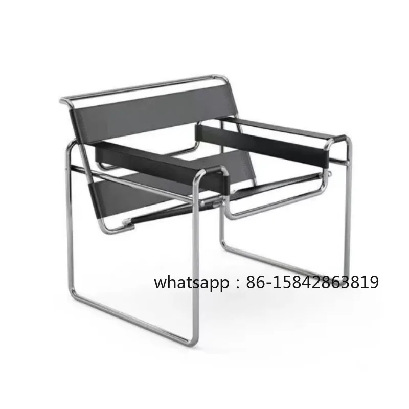 Casual Single Style Saddle Leather Mesh Photo Sofa Chair Living Room Chair