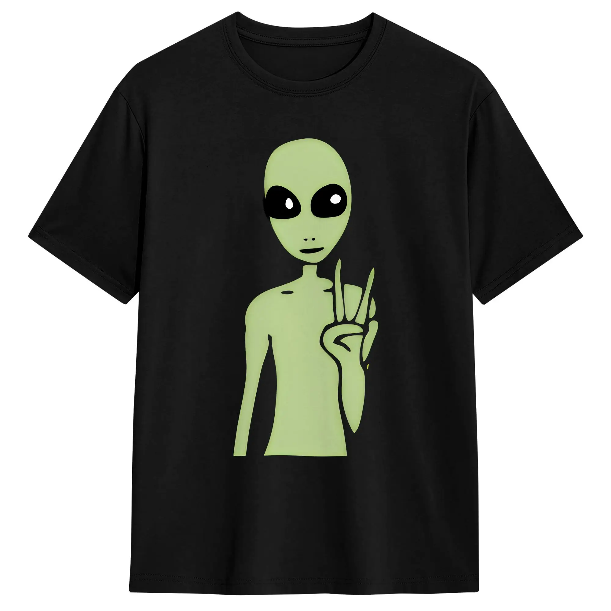UFO We Come In Space Alien Men's T Shirts  Funny Tees Short Sleeve Round Collar T-Shirts Pure Cotton Summer Clothing