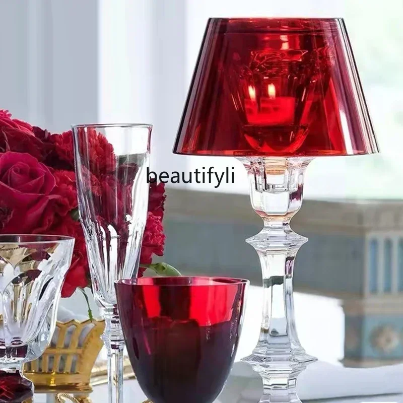 

06.Crystal Candle Holder Home Decoration Light Luxury Wedding Gift Atmosphere Candlestick