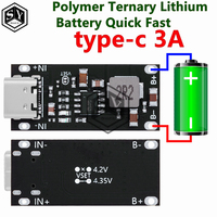 Type C USB Input High Current 3A Polymer Ternary Lithium Battery Quick Fast Charging Board IP2312 CC/CV Mode 5V To 4.2V