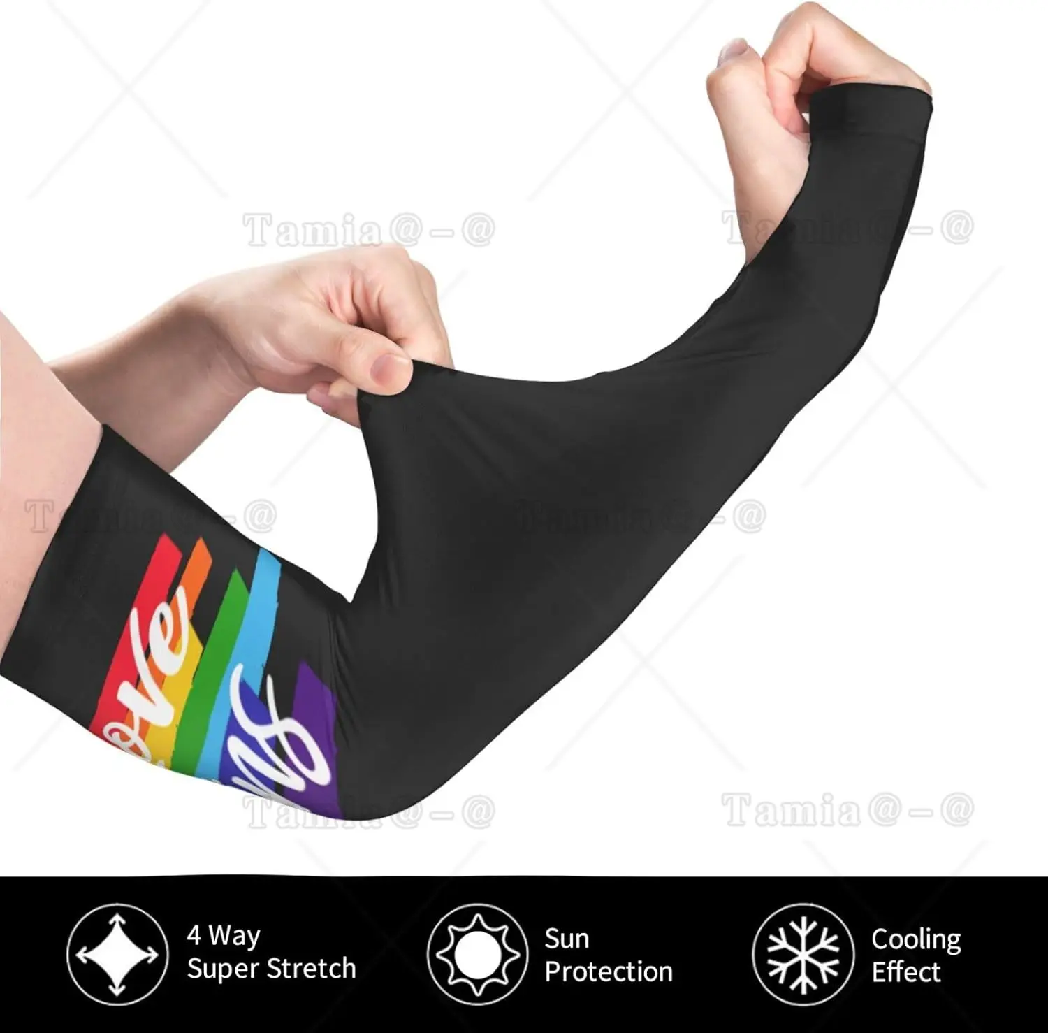 أكمام ذراع تبريد مضحكة لمثلي الجنس LGBT للرجال والنساء بألوان قوس قزح LGBT الرياضية للحماية من الشمس