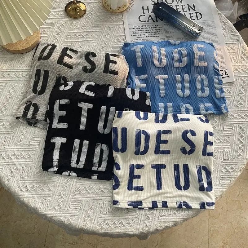 

Letter Print Tank Top Women Clothing Street Harajuku Hip Hop Vintage Crop Top Women Clothes Casual Sexy Y2K Top