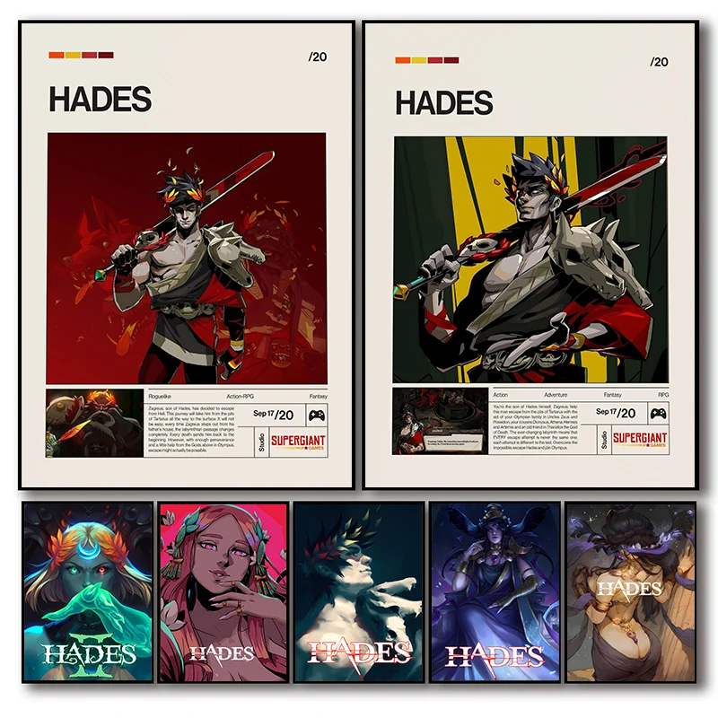 Hot Dungeon Action Game H-Hades Posters Popular Battles Modern Prints Canvas Painting Wall Art Pictures Home Living Room Decor