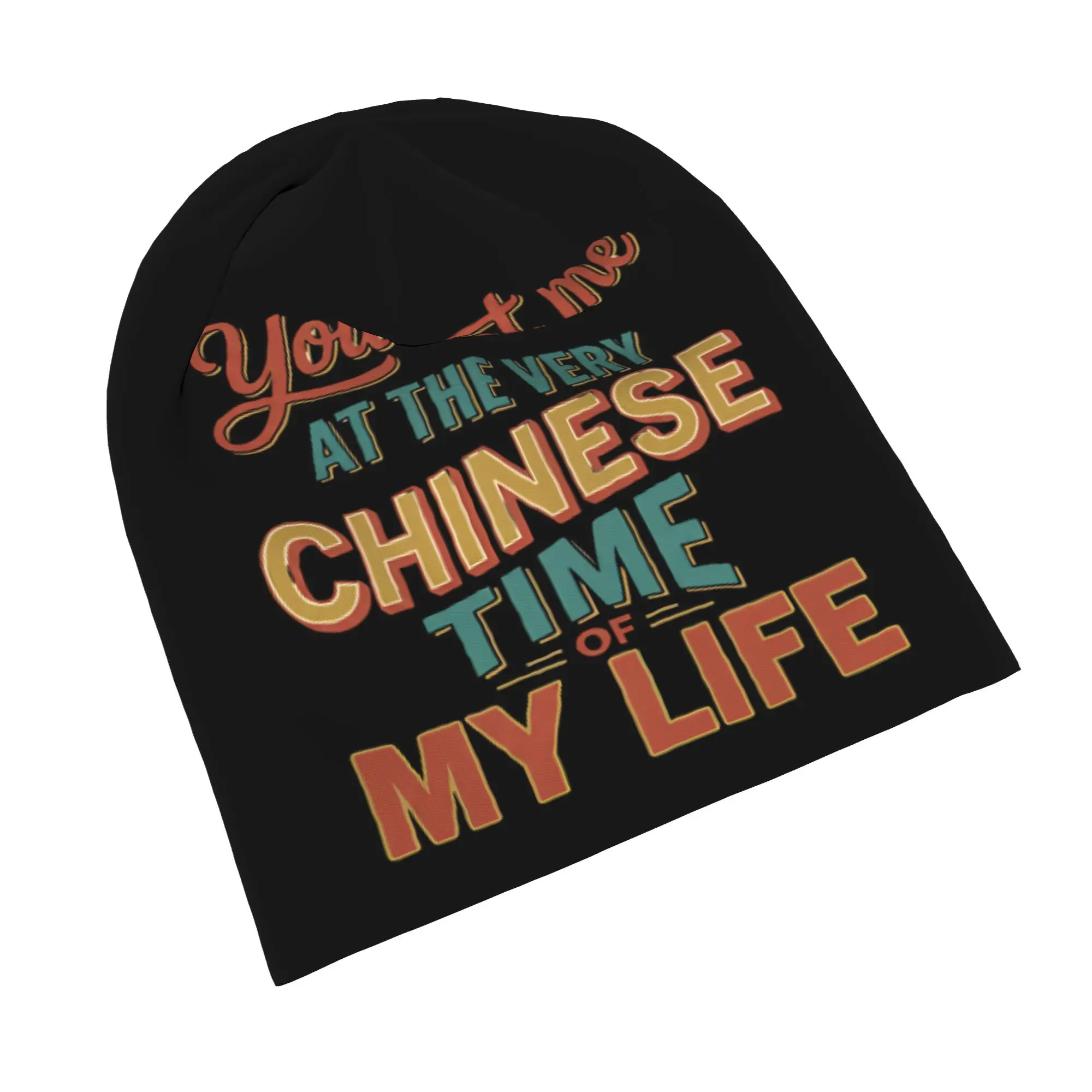 Lightweight You Met Me At A Very Chinese Time In My Life Slouchy Beanie for Men Women Running Skull Cap