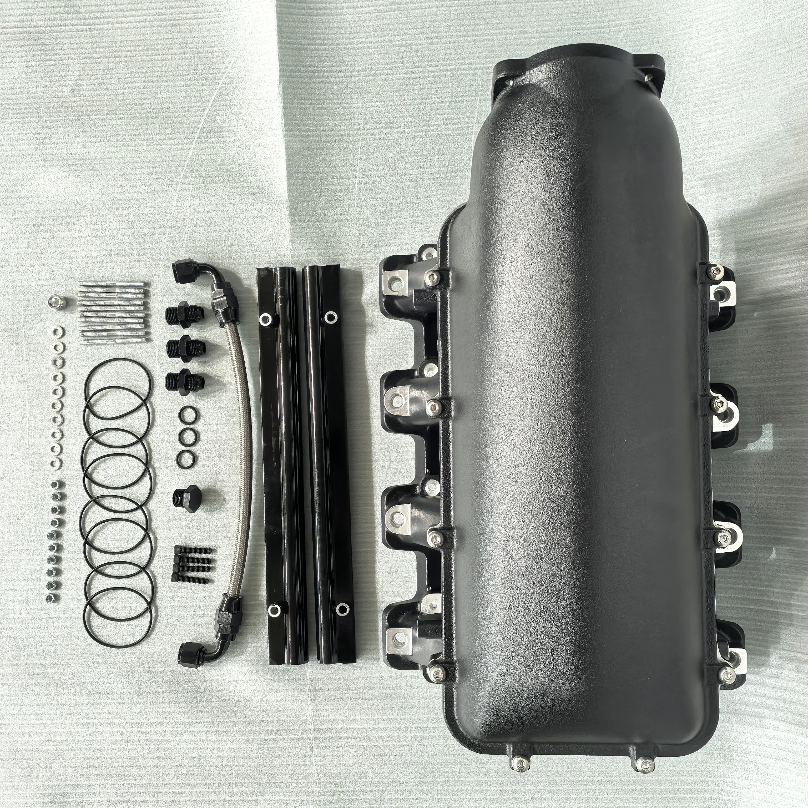 

Black Aluminum LS Hi-Ram EFI Inatke Manifold Fit LS3 Engine with Fuel Rail Kits