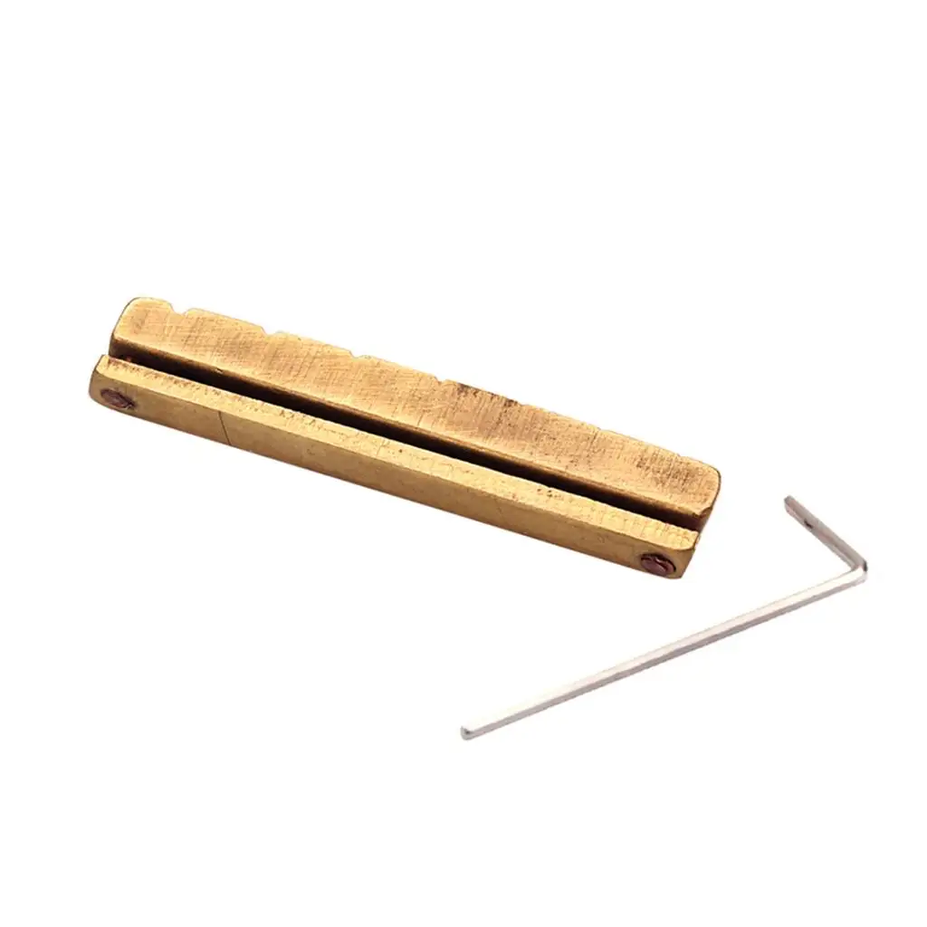 50mm Brass Guitar Nut Precision Bridge Nut Guitar Parts for 7 String Electric Guitar Sustain and Tone view 4