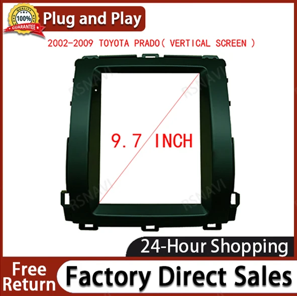 

2 Din 9.7 Inch Car Radio Plastic Facia Plane Frame for 2002-2009 TOYOTA PRADO Installation DVD GPS Mp5 ABS PC Dash Kit