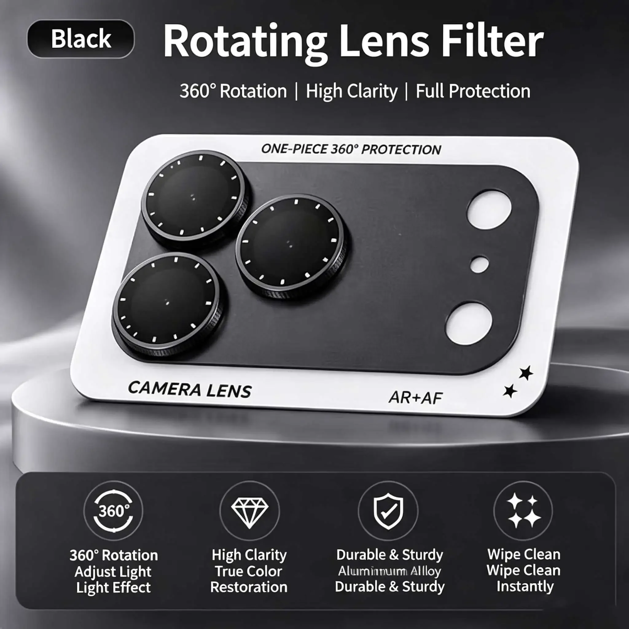 360° Rotation Adjustable Light Effect Camera Lens Filter For IPhone 18 17 Pro Max 17 18 Pro Instantly Anti Collision Lens Cover