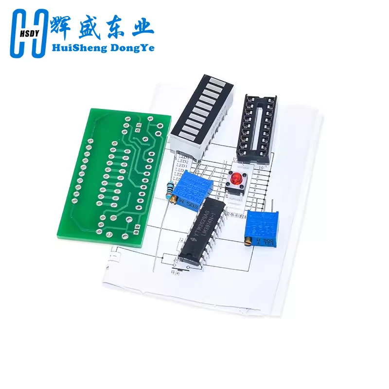 LM3914 10 Segment 3.7V แบตเตอรี่ลิเธียม 12V แบตเตอรี่ตัวบ่งชี้ความจุโมดูลเครื่องทดสอบระดับพลังงานจอแสดงผล LED อิเล็กทรอนิกส์ DIY ชุด