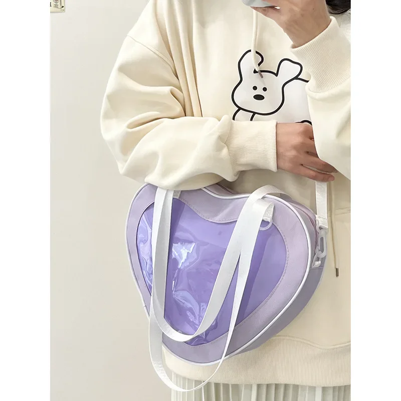 

Love Heart Shoulder Bag Women Itabag 2024 New Transparent Crossbody Bags Girls Purses and Handbags Ita Bag Girls JK Uniform Bag