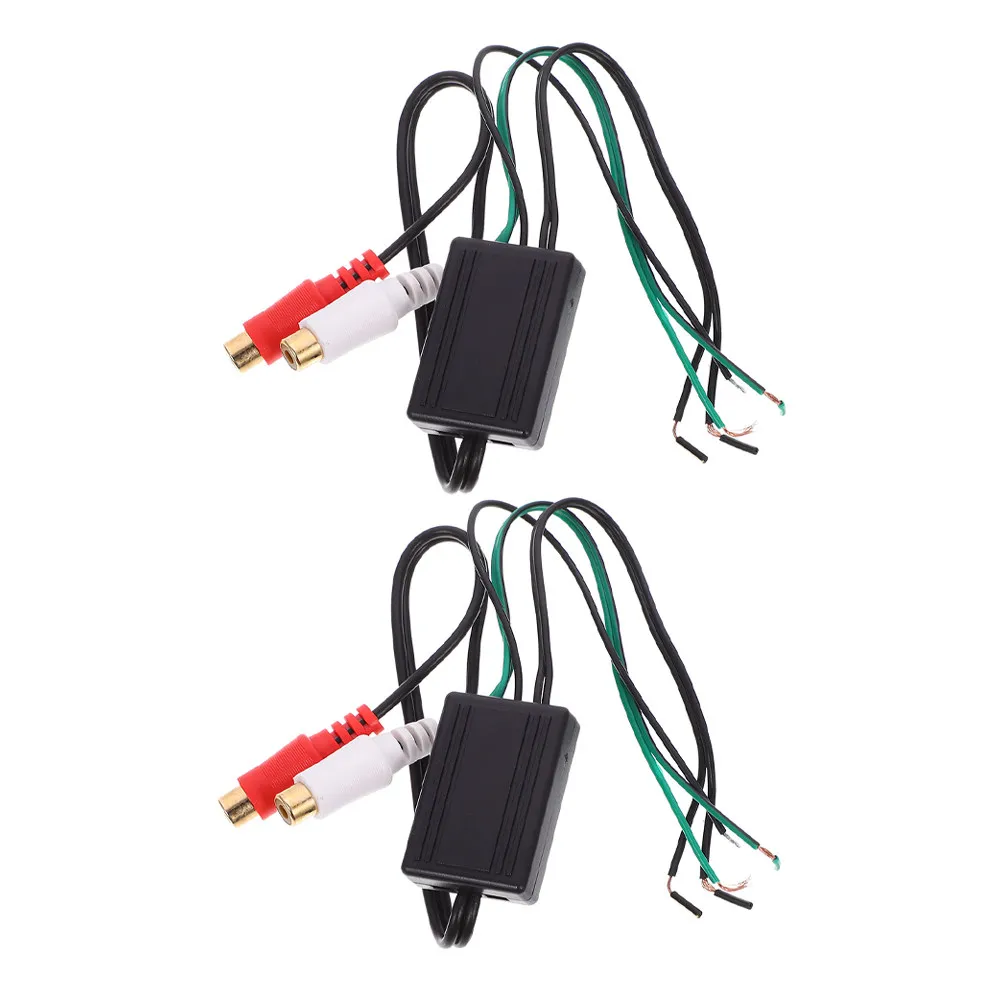 2Pcs Car Audio Wire Kit Speaker to Line Output Converter Adjustable Volume Control Subwoofer Cable Splitter for Car Home Sound