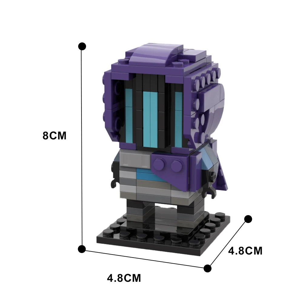 MOC-121079 Valorant Omen Brickheadz blok bangunan karakter permainan tokoh aksi bata Puzzle merakit mainan hadiah anak-anak