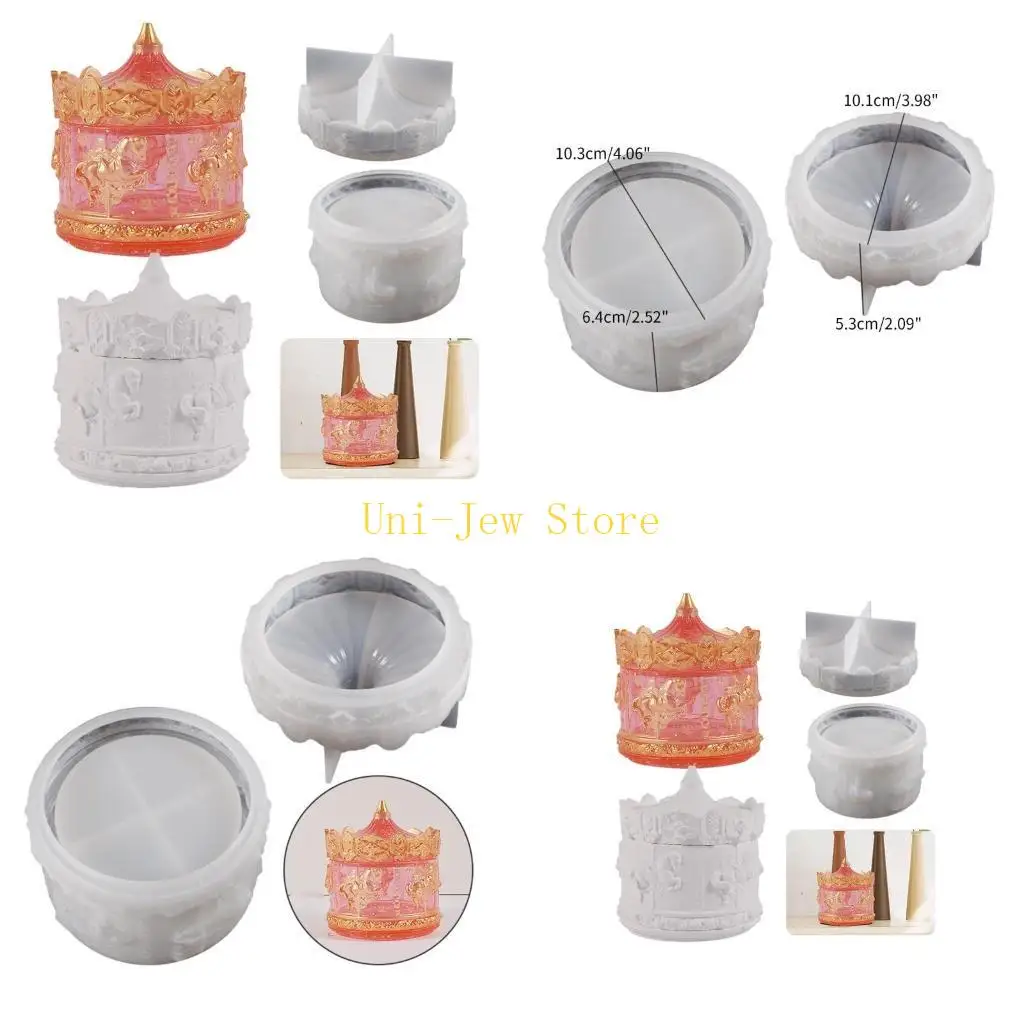 

40GB Resin Jar Mold Candy Box Silicone Mold with Lid for Mini Storage Box Flower Pot