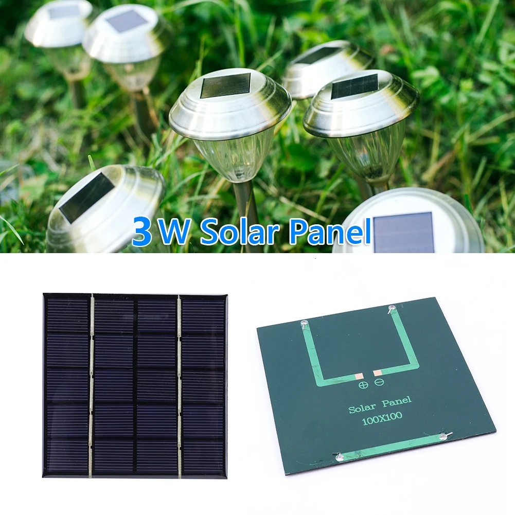 3W 5V Portable Solar Panel Solar Charging Panel Solar Plate for Solar Light for 3.7V Battery 3-5V Battery/Phone Charger