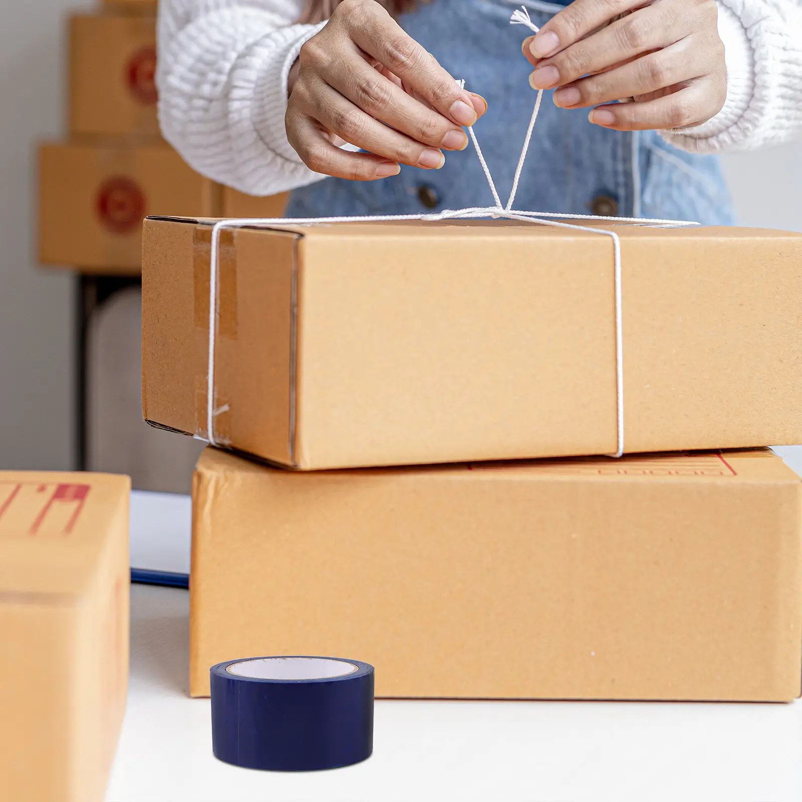 1 Roll Tamper Evident Security Packing Tape Voidopen Blue Total Transfer Thick Tamper Proof Seal Tape for Package Sealing
