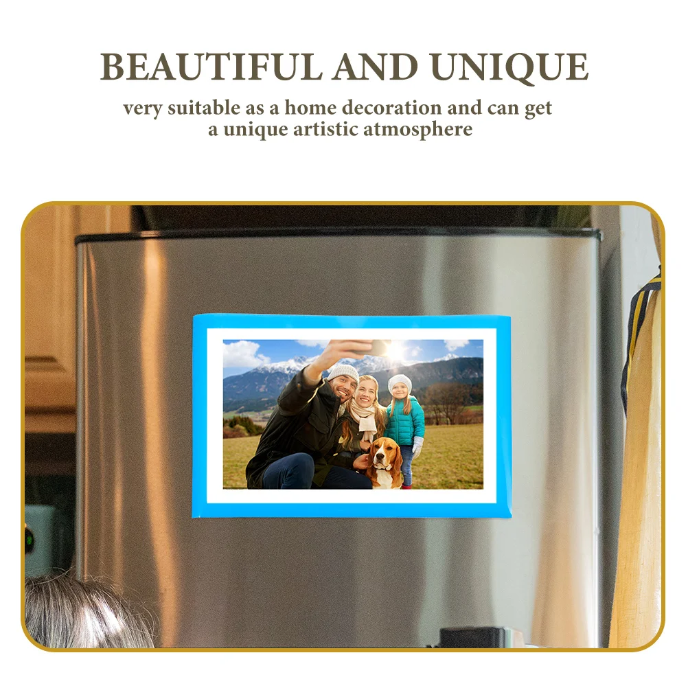 

2pcs Picture Frame Refrigerator Photo Frame Magnet Magnetic Photo Sleeve For Fridge Reusable File Cabinet Decor Magnetic Frames