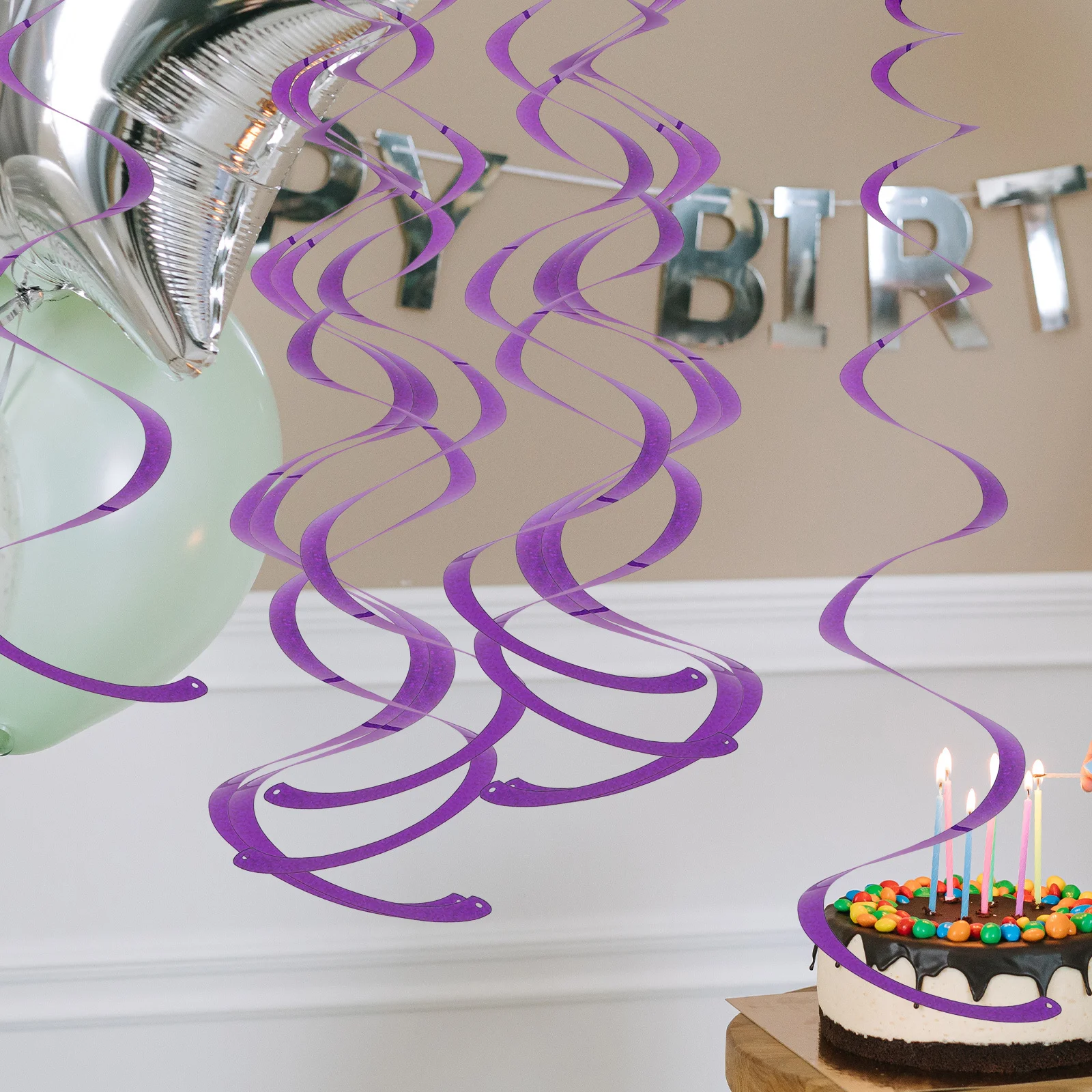 

30Pcs Spiral Hanging Decor Colorful PVC Pendants for Party Wedding Holiday Carnival Ceiling Decoration Supplies