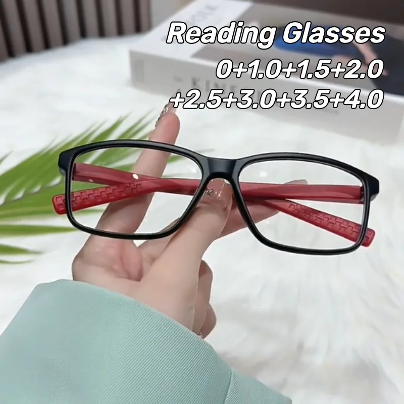 

Fashionable Square-Frame Sports-Style Presbyopia Glasses Men's and Women's Spring-Arm Blue Light Blocking Reading Glasses