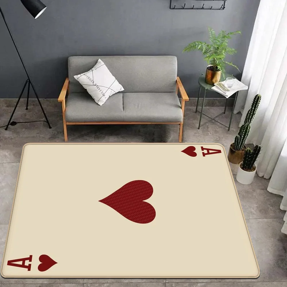 Tufting-Poker Card Floor Mat Bathroom Mat Kids Room Bedroom Decoration Balcony Anti-Slip Doormat Living Room Welcome Rug