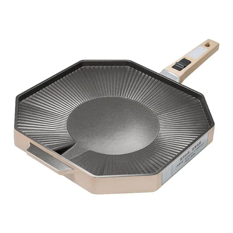 

Camping Cooking Grill Pan Stove Tops BBQ Griddle Grilling Cookware With Oil Drain Hole Design Includes Storage Bag For Camping