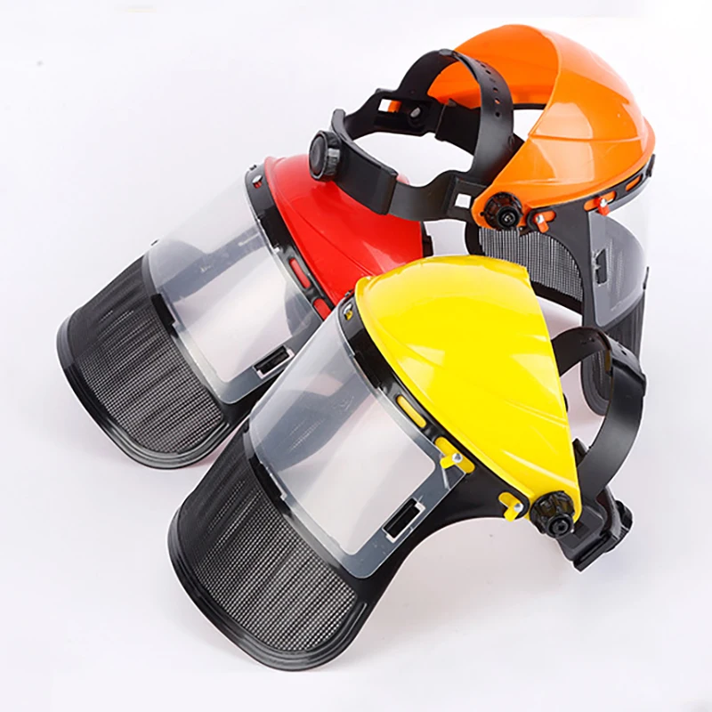 حديقة العشب الانتهازي الاعشاب خوذة أمان قبعة مع قناع شبكي كامل الوجه لتسجيل آلة تقطيع الفراشي حماية الغابات #3