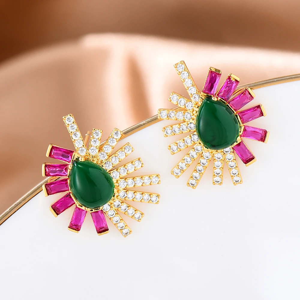 

Missvikki New Luxury Cute Charm Firework Earrings for Women Bridal Wedding Daily Party Shiny Daily Gift Cubic Zircon Jewelry