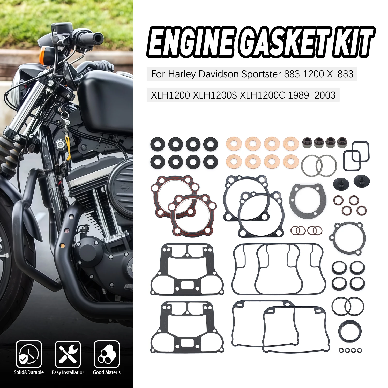 

For Harley-Davidson Sportster 883 XL883 XLH1200 S C Sport Custom Accesorios Moto Engine Cylinder Gasket Head Cover Kit