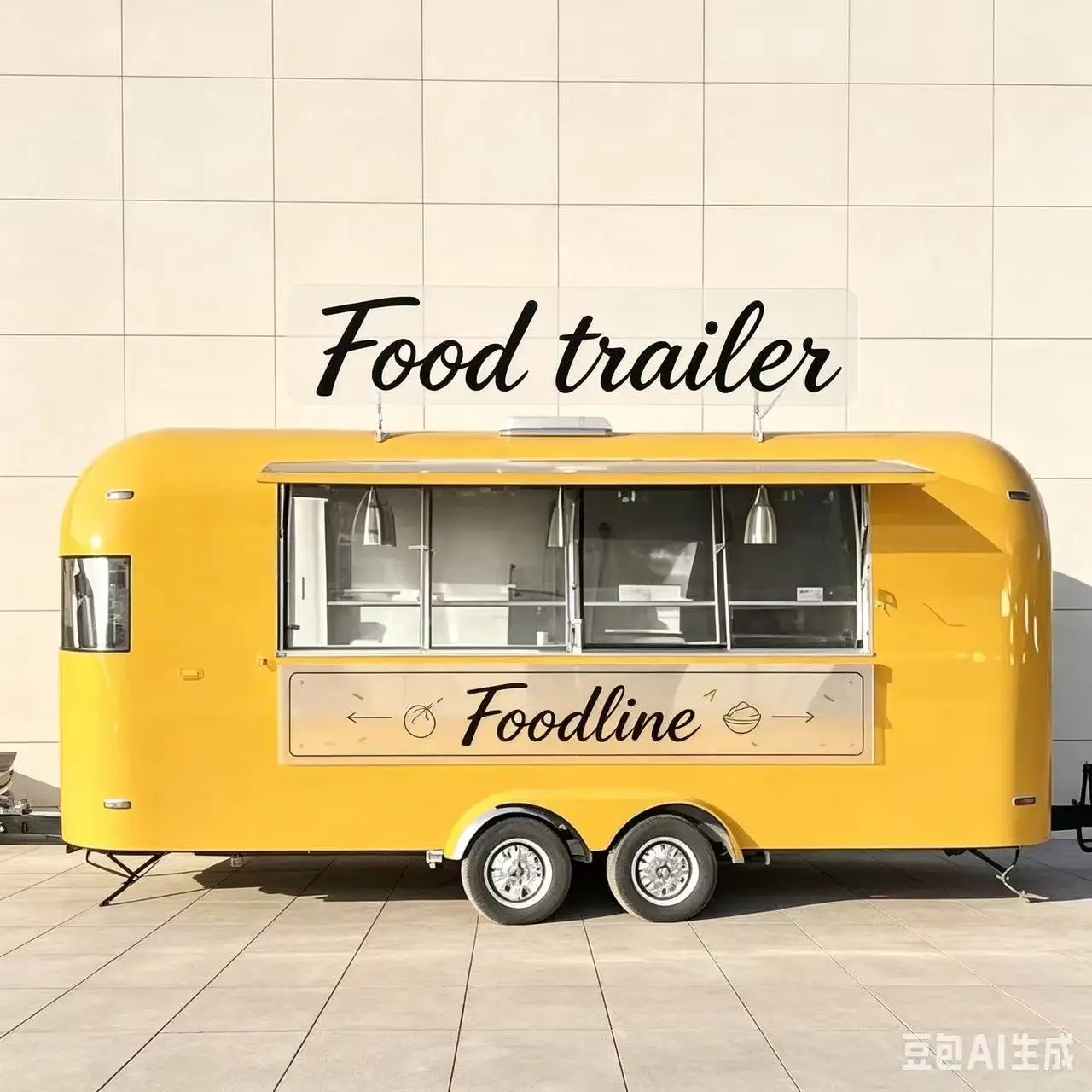 Round Food Trailer Mobile Food Cart Outdoor Coffee Business Custom