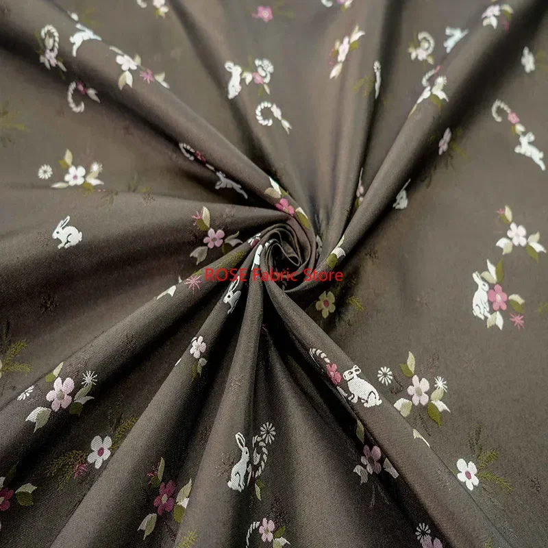 Tessuto jacquard tinto in filo classico marrone da 1 metro, abito da donna autunno inverno, borsa cosmetica, semplice tessuto da cucito decorativo