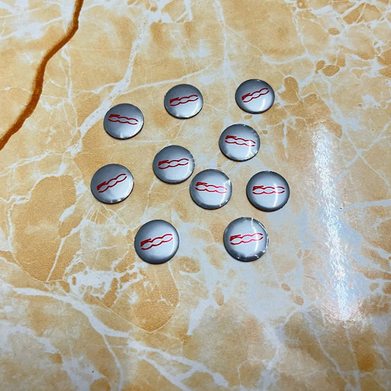 14 مللي متر 10 قطعة شارة شعار السيارة عن بعد مفتاح ملصقات ديكور لشركة فيات 500 شعار أبارث 595 695 الباندا بونتو برافو ستيلو اكسسوارات #3