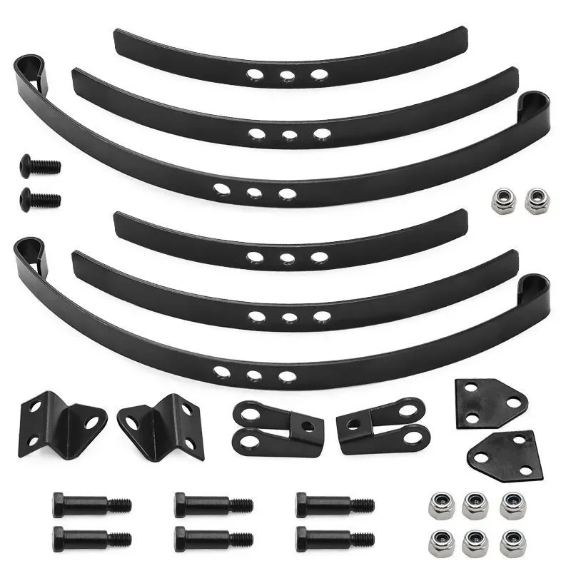 Tamiya 1/14 Truck Trailer Suspension Upgrade Kit – Front & Rear Shackle Brackets & Leaf Spring Bars, Easy to Install & Durable