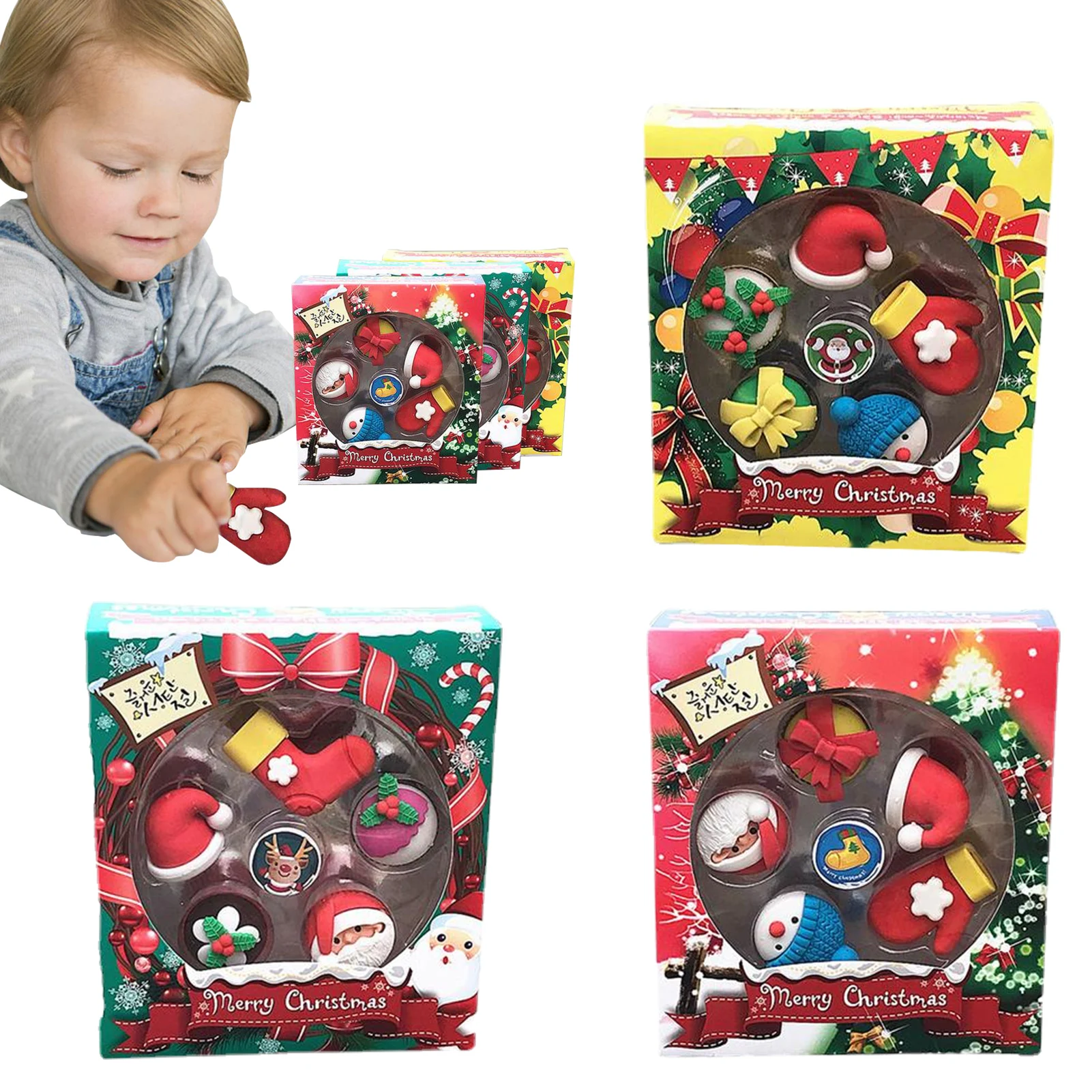 1 компл. Милые рождественские ластики Снеговик Санта Мини резинка ластик аксессуары для коррекции офиса детский подарок