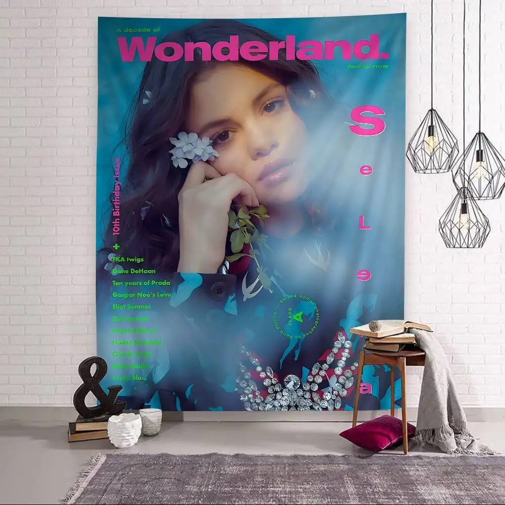 American Female S-Selena Singer Cartoon Tapestry Wall Hanging Decoration Household Home Decor